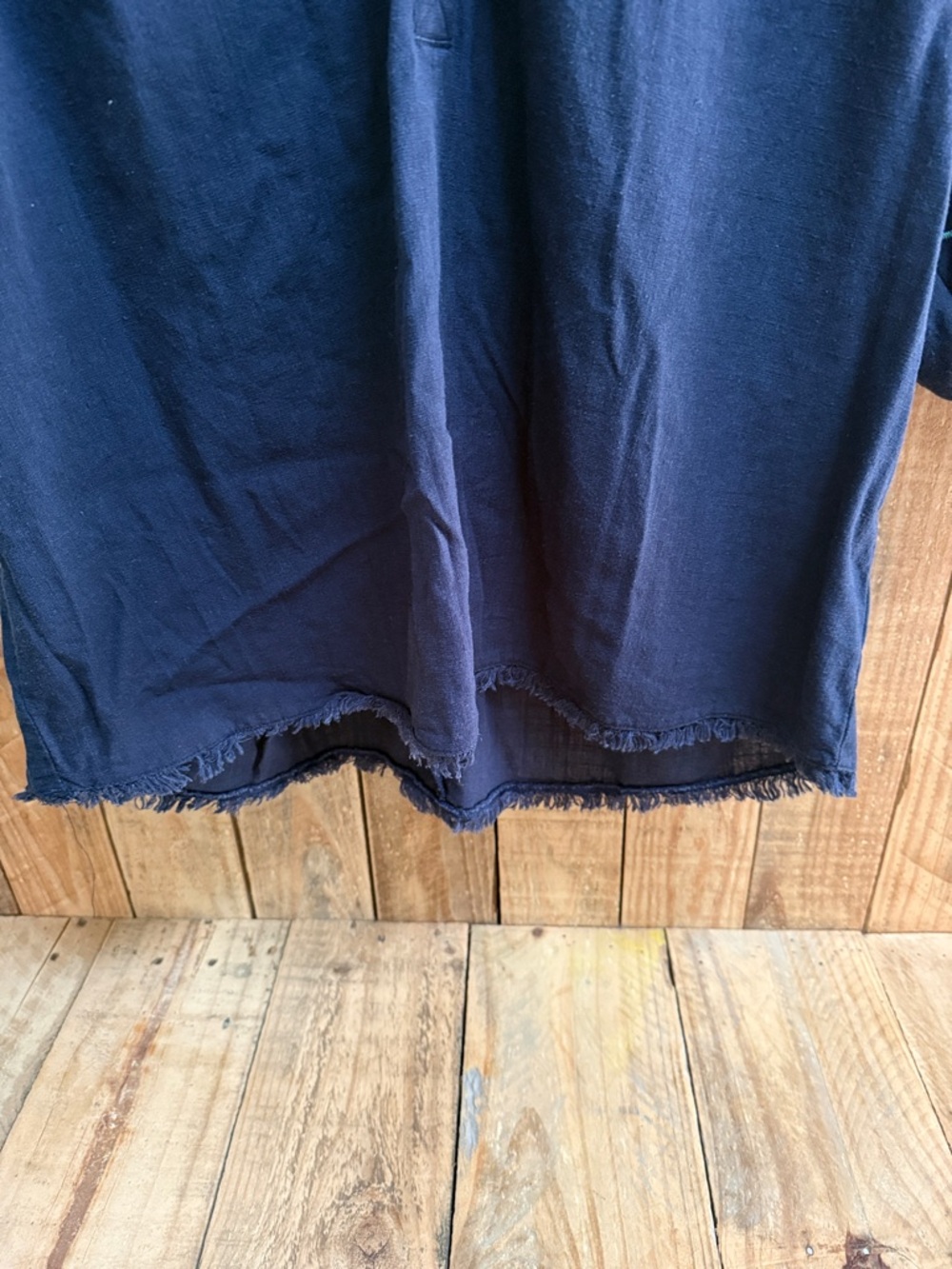 Umgee Navy Embroidered Blouse with Floral Sleeves - Picture 5 of 7